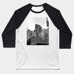 Black and White New York Skyline Baseball T-Shirt